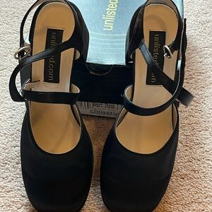 Unlisted Black Mary Jane Heels with Ankle Strap